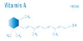 Vitamin A retinol molecule. Skeletal chemical formula Royalty Free Stock Photo