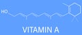 Vitamin A or retinol molecule. Skeletal formula. Royalty Free Stock Photo