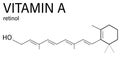 Vitamin A or retinol molecule. Skeletal formula. Royalty Free Stock Photo