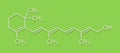 Vitamin A retinol molecule. Skeletal formula. Royalty Free Stock Photo