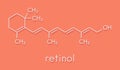 Vitamin A retinol molecule. Skeletal formula. Royalty Free Stock Photo