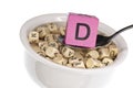 Vitamin-rich alphabet soup featuring vitamin d Royalty Free Stock Photo