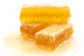 Vitamin rich treat, natural sweetener and nutritional vegetarian food conceptual idea with beeswax honeycomb with sticky pure