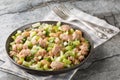 Vitamin Salad of canned tuna, butter beans, fresh celery, green onions and capers close-up in a plate. Horizontal Royalty Free Stock Photo