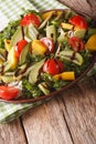 Vitamin salad of mango, avocado, kiwi, tomato and lettuce close- Royalty Free Stock Photo
