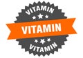 vitamin sign. vitamin circular band label. vitamin sticker Royalty Free Stock Photo
