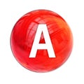 Vitamin A sphere molecule for healthcare medical pharmacy. Shining symbol of Vitamin A. Vitamin icon. 3D rendering