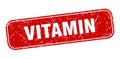 vitamin stamp. vitamin square grungy isolated sign. Royalty Free Stock Photo
