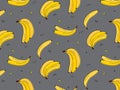 Vitamin tasty bananas pattern. Tropical food vegetarian organic background. Exotic banana drawing. Yummy beach summer