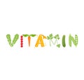 Vitamin vegetables lettering