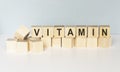 Vitamin word on wooden cubes. Medicine Royalty Free Stock Photo