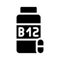 Vitamins b12 glyph icon vector symbol illustration