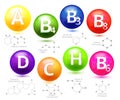 Vitamins chemical structures Royalty Free Stock Photo