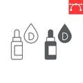 Vitamins drops D3 line and glyph icon