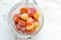 Vitamins gummy in the glass jar