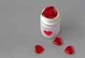 Vitamins in a jar from heart suffering
