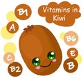 Vitamins in Kiwi. Healthy food. Tropical exotic fruits
