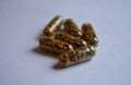 The medicinal substance in capsules