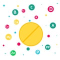 Vitamins and minerals background. Vector illustration Royalty Free Stock Photo