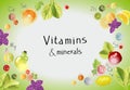 Vitamins and minerals. Background with vitamins,