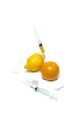 Vitamins and pills for treatment Cold And Flu. Lemon, syringe, clyster. Focus on pill.