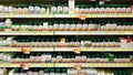 Vitamins and supplements on shelves Royalty Free Stock Photo