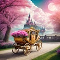 vitange carriage in a old background for photo session Royalty Free Stock Photo