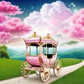 vitange carriage in a old background for photo session Royalty Free Stock Photo