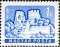 Vitany castle in blue stamp