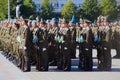 Vitebsk, Belarus - August 2, 2015: Belarus army soldiers during the celebration of the Paratroopers VDV Day on August 2, 2015 in V