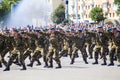 Vitebsk, Belarus - August 2, 2015: Belarus army soldiers during the celebration of the Paratroopers VDV Day on August 2, 2015 in V