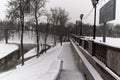 Vitebsk, Belarus, January 5, 2024. River embankment in the city center.