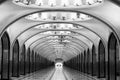 MOSCOW, RUSSIA - July 17, 2021: Interior of the Moscow metro station Mayakovskaya