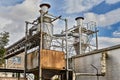 Grain silo on large-scale bakery cabled for unloading.