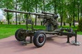 85-mm antiaircraft gun of 1939 model on Alley of military glory in park of Winners, Vitebsk, Belarus