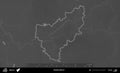 Vitebsk District outlined, Belarus. Grayscale Royalty Free Stock Photo