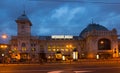 Vitebsky railway station at summer night, St. Petersburg Royalty Free Stock Photo