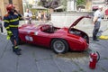 Ferrari catches fire due to fuel leakage