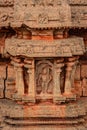 Vithala temple hampi ruins interior antique stone art from unique angle Royalty Free Stock Photo