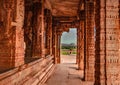 Vithala temple hampi ruins interior antique stone art from unique angle Royalty Free Stock Photo