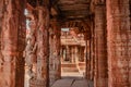 Vithala temple hampi ruins interior antique stone art from unique angle Royalty Free Stock Photo