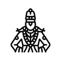 vithoba god indian line icon vector illustration Royalty Free Stock Photo