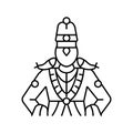 vithoba god indian line icon vector illustration Royalty Free Stock Photo