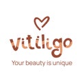 Vitiligo. Hand drawn vector lettering. Lettering. Author's inscription, sign with a picture.