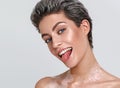 Vitiligo woman beauty portrait Royalty Free Stock Photo