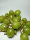 Vitis vinifera L, green grape with white background. Fresh green grape. Royalty Free Stock Photo