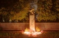 Vitkovice cemetery with decorations and candles burning on the world war one and two during the All Saints Day in CZ Royalty Free Stock Photo