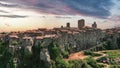 Vitorchiano - medieval ancient town in Italy, Tuscany during sunset