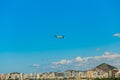 Vitoria Brazil - April 10 2021: Side view of AZUL AIRLINES Embraer 190 takeoff run Vitoria Airport (VIX SBVT