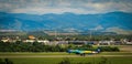 Vitoria Brazil - April 10 2021: Side view of AZUL AIRLINES Embraer 190 takeoff run Vitoria Airport (VIX SBVT